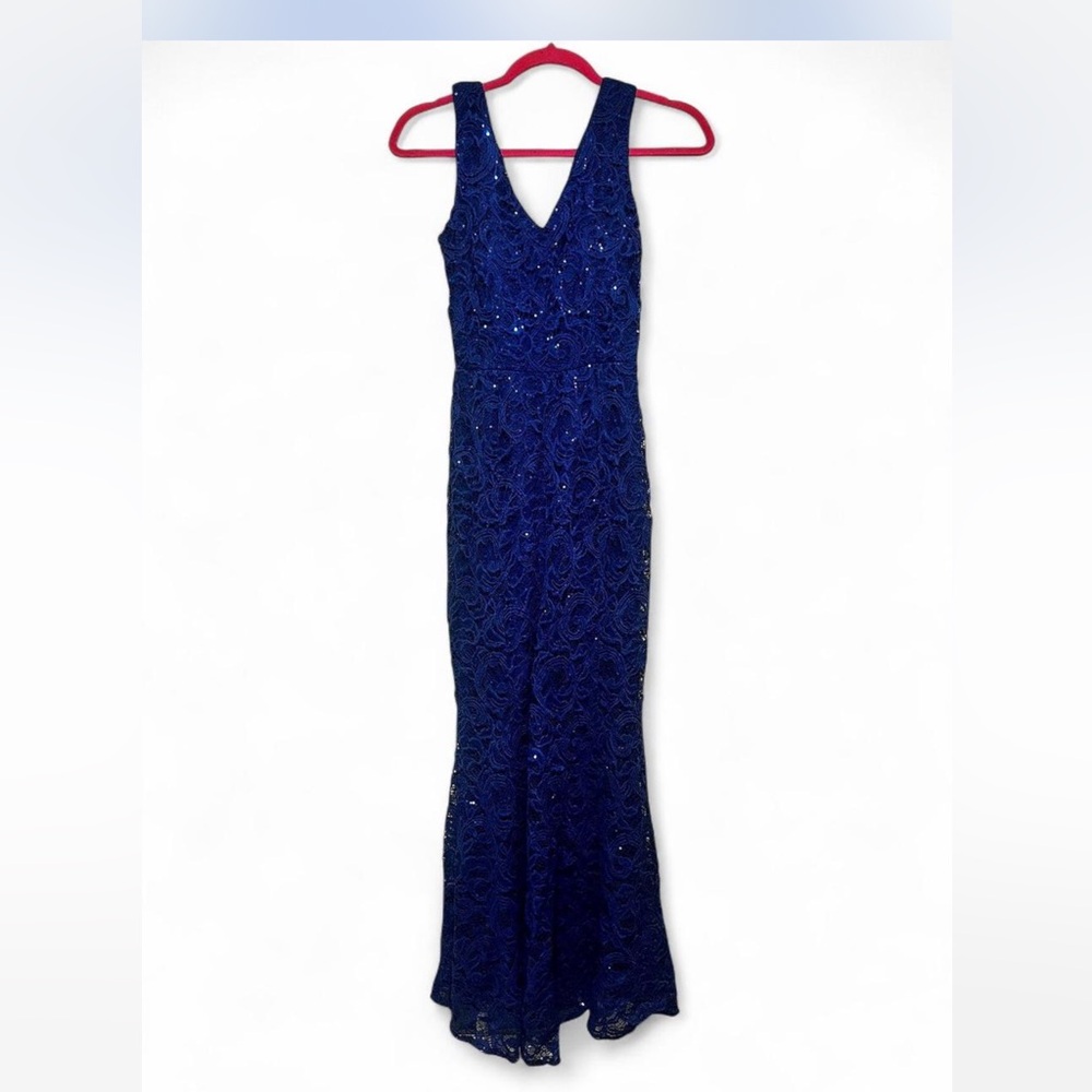 FE Forever Royal Blue Lace Sequin Evening Gown – Size Small